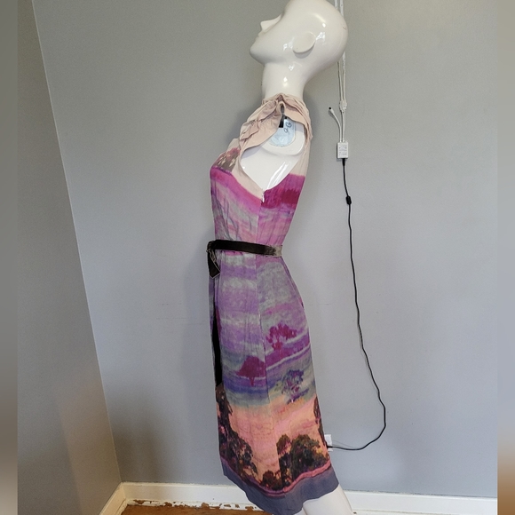 Anthropologie Moulinette Soeurs Silk Tree Print Dress, GUC, Size 2 - Picture 5 of 9